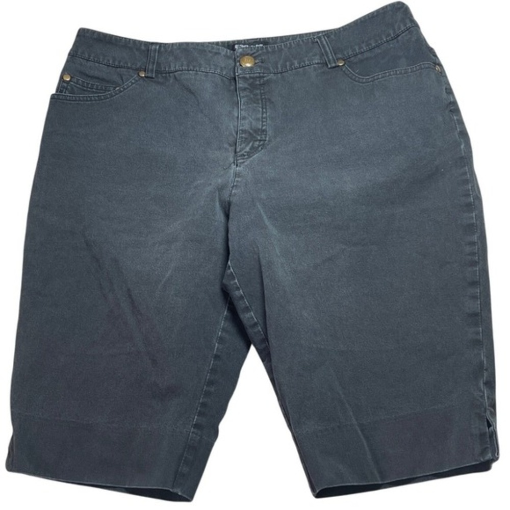 E39 By Eric Womens Dark Wash Denim Capri Shorts Size‎ 12 Stretch Cotton Blend
